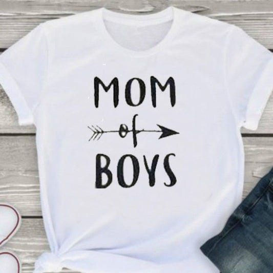 Mom of Boys T-shirt Women's Proud Mother Motivation Positive Tee-Keep Melbourne Marvellous Official Store