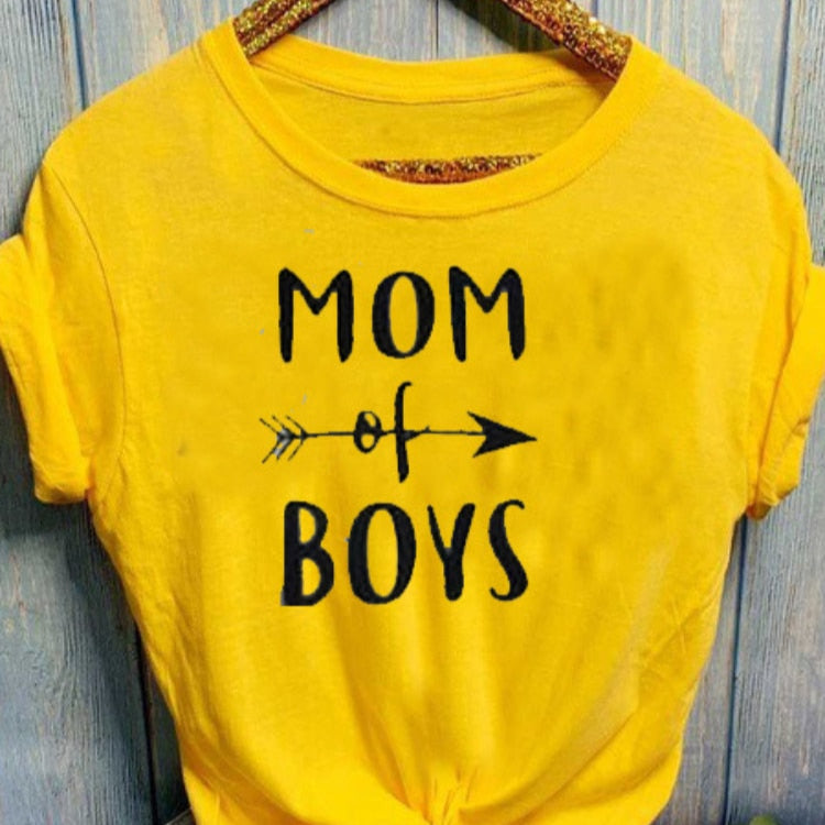 Mom of Boys T-shirt Women's Proud Mother Motivation Positive Tee