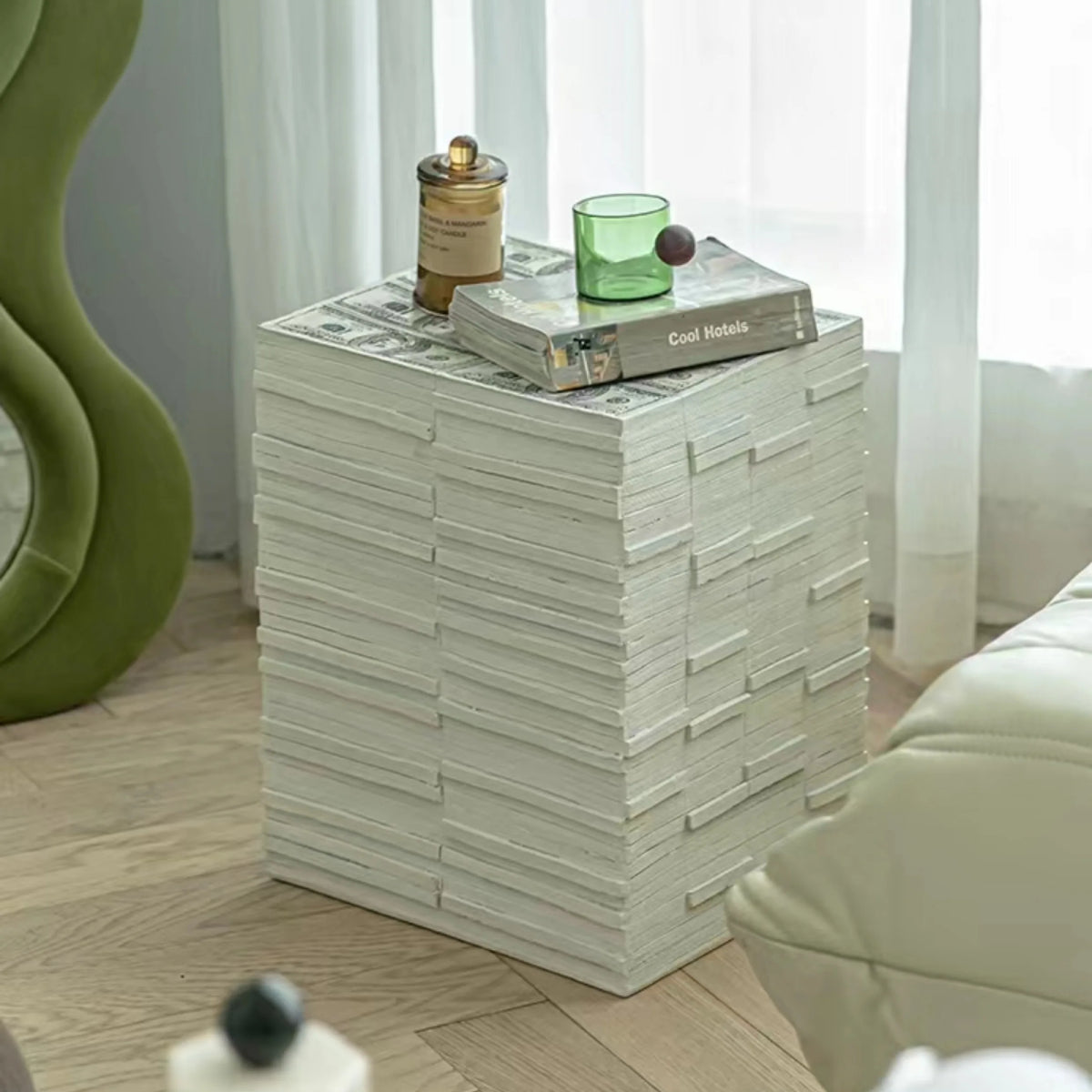 Money Coffee Table Fake Stack of Cash United States Dollars Bills Furniture