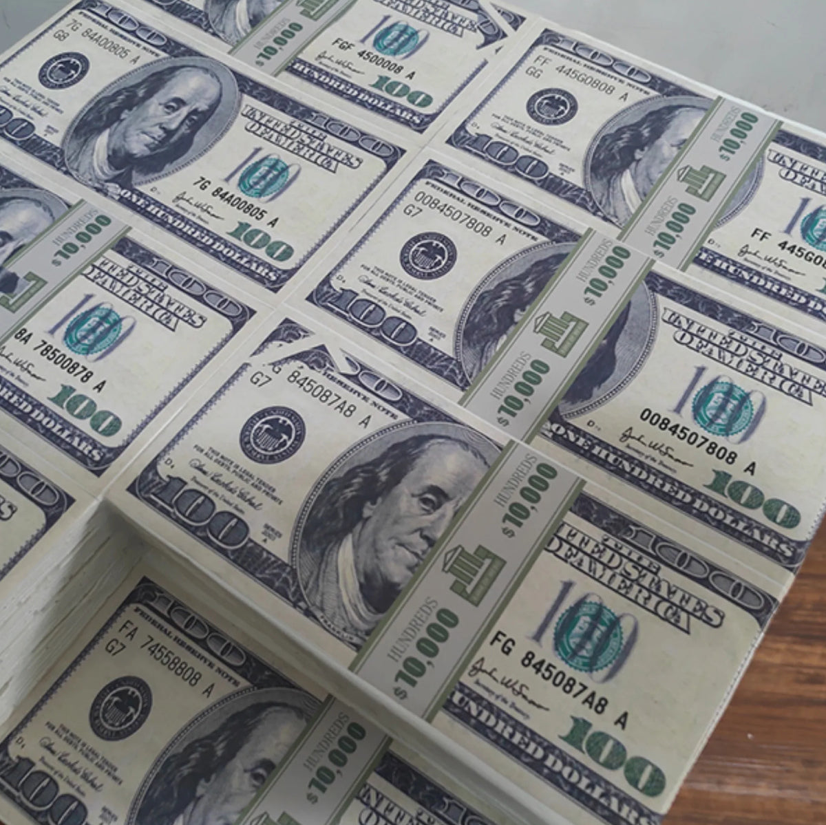 Money Coffee Table Fake Stack of Cash United States Dollars Bills Furniture