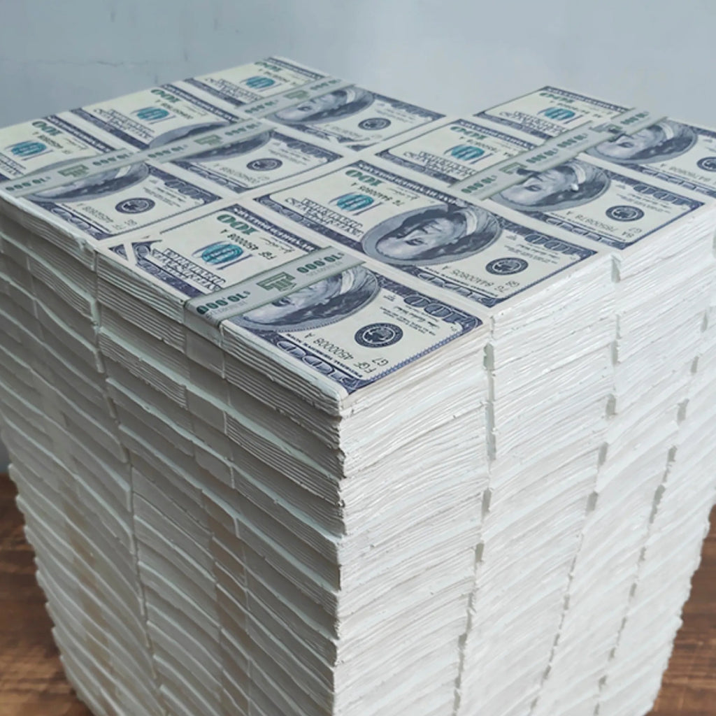 Money Coffee Table Fake Stack of Cash United States Dollars Bills Furniture