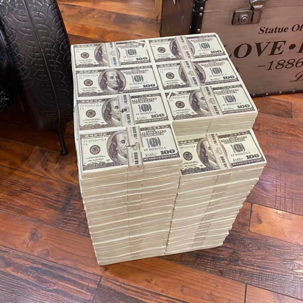 Money Coffee Table Fake Stack of Cash United States Dollars Bills Furniture
