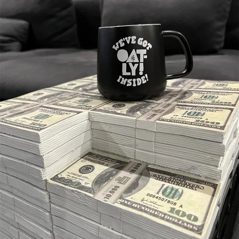 Money Coffee Table Fake Stack of Cash United States Dollars Bills Furniture