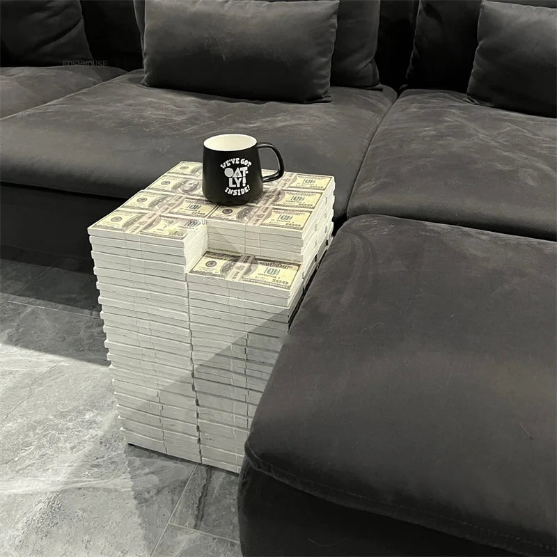 Money Coffee Table Fake Stack of Cash United States Dollars Bills Furniture