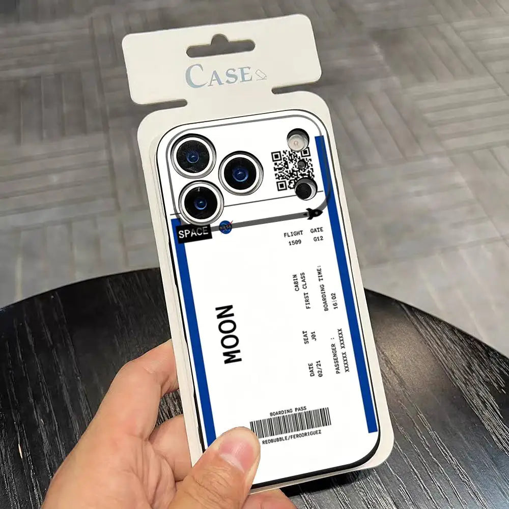 Plane Ticket Phone Case Boarding Pass For iPhone Silcone Cover