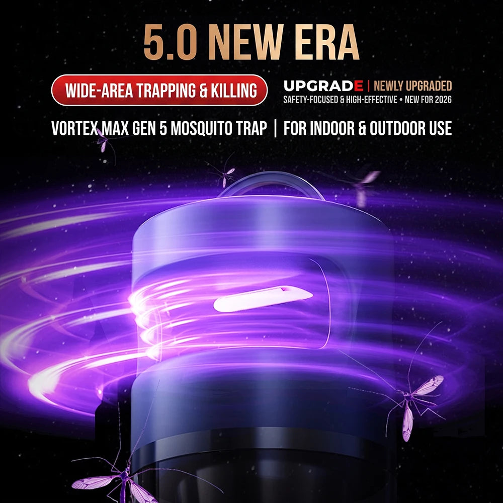 Mosquito trap product with glowing purple light.