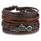 Stacked Bracelet Bangle Chunky Leather