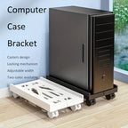 Computer Trolley 4 Caster Wheels PC Tower Stand