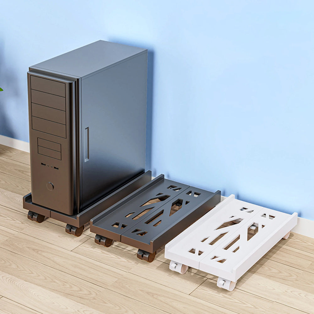 Computer Trolley 4 Caster Wheels PC Tower Stand