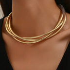 Women's Layered Necklace Choker Multi Strand Intertwined