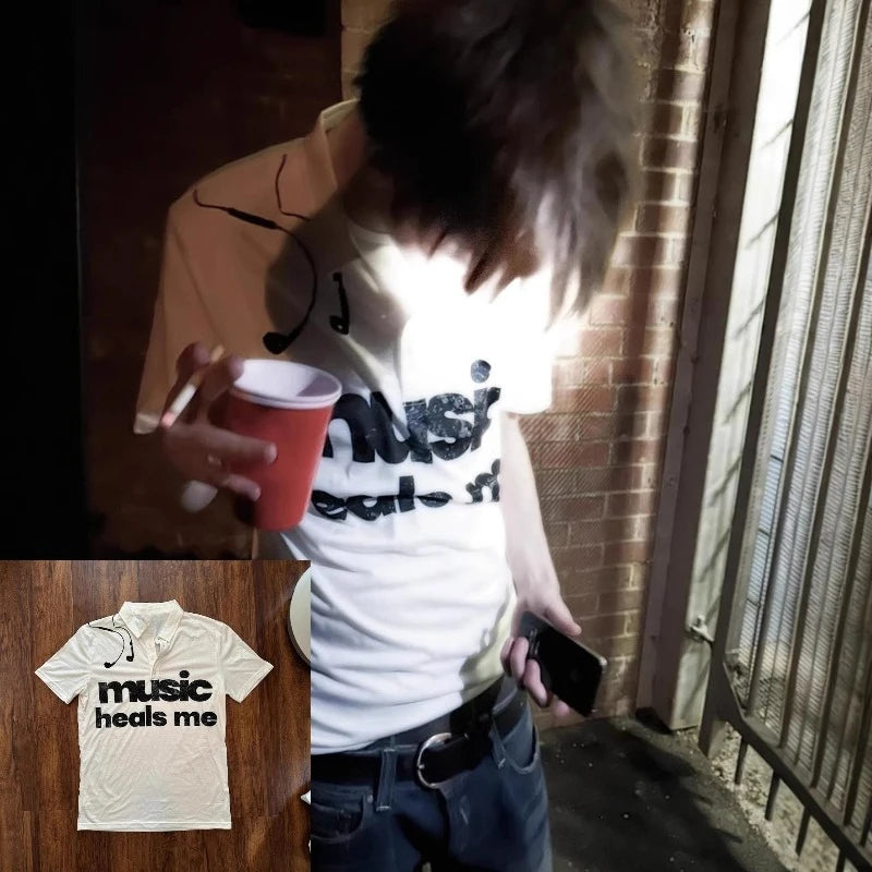 Music Heals Me | Polo Shirt Vintage Street Style