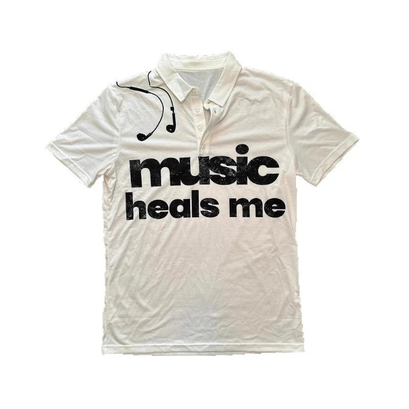 Music Heals Me | Polo Shirt Vintage Street Style