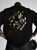 NEVER GIVE UP Motivation Tiger Art Graphic T-shirt