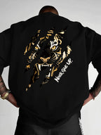 NEVER GIVE UP Motivation Tiger Art Graphic T-shirt