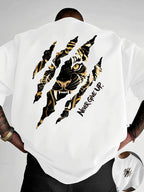 NEVER GIVE UP Motivation Tiger Art Graphic T-shirt