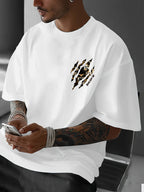 NEVER GIVE UP Motivation Tiger Art Graphic T-shirt