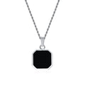 Name Initial Personalised Necklace A-Z Square Stainless Steel Pendant