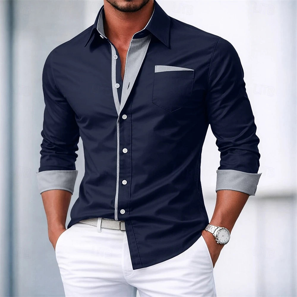 Men's Long Sleeve Shirt Smart Casual Date Night Outfit