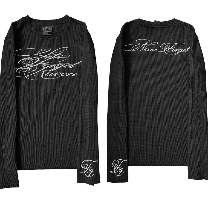 Never Forget | Gothic Vintage Hip Hop Street T-shirt Long Sleeve