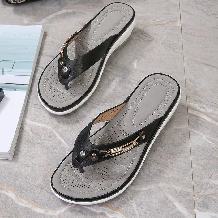 Summer Wedges Beach Slides Platform Flip Flops Women's Sandals