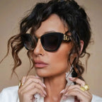 Cat Eye Vintage Designer Women's Large Sunglasses