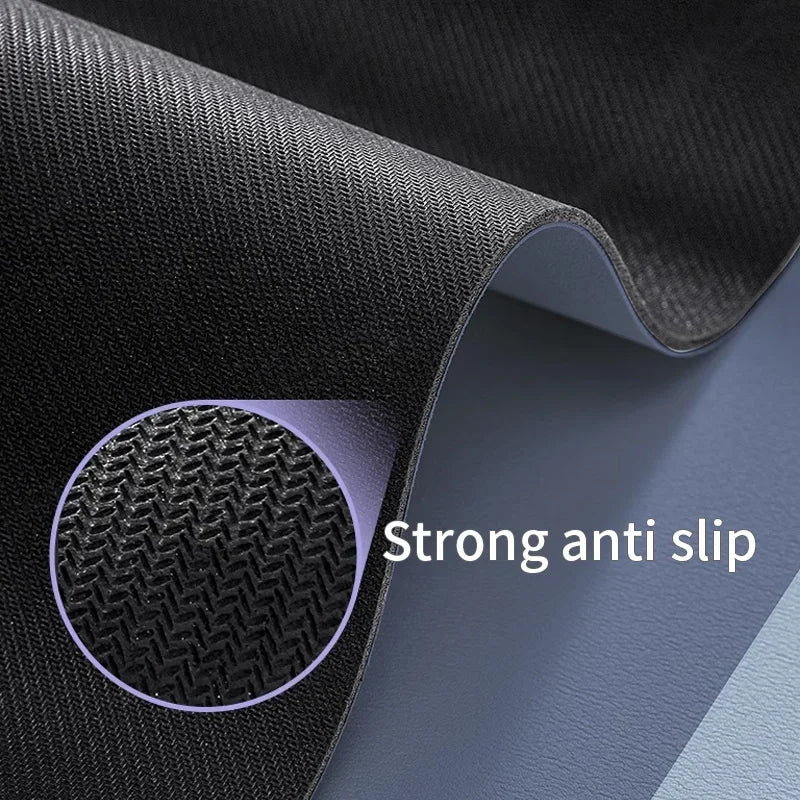 Textured black material with a close-up of its surface and 'Strong anti slip' text.