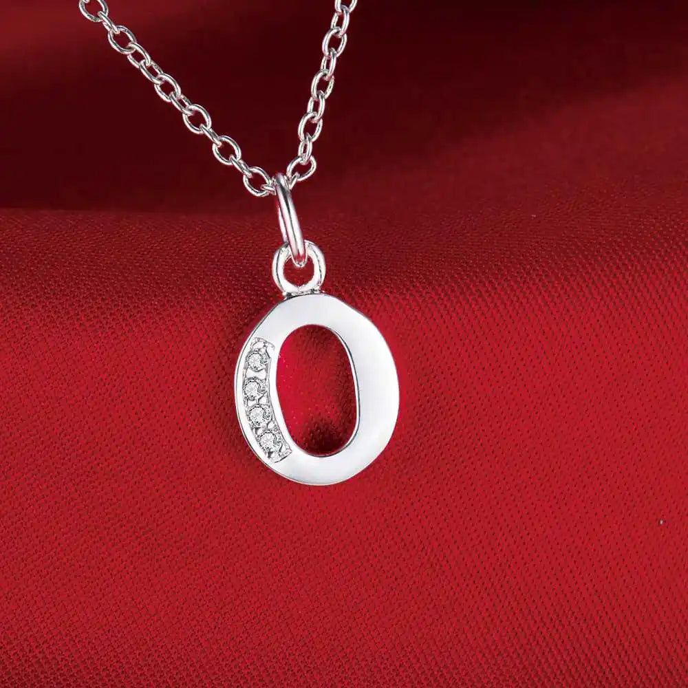 Letters Sterling Silver Necklace Pendant Name Initial