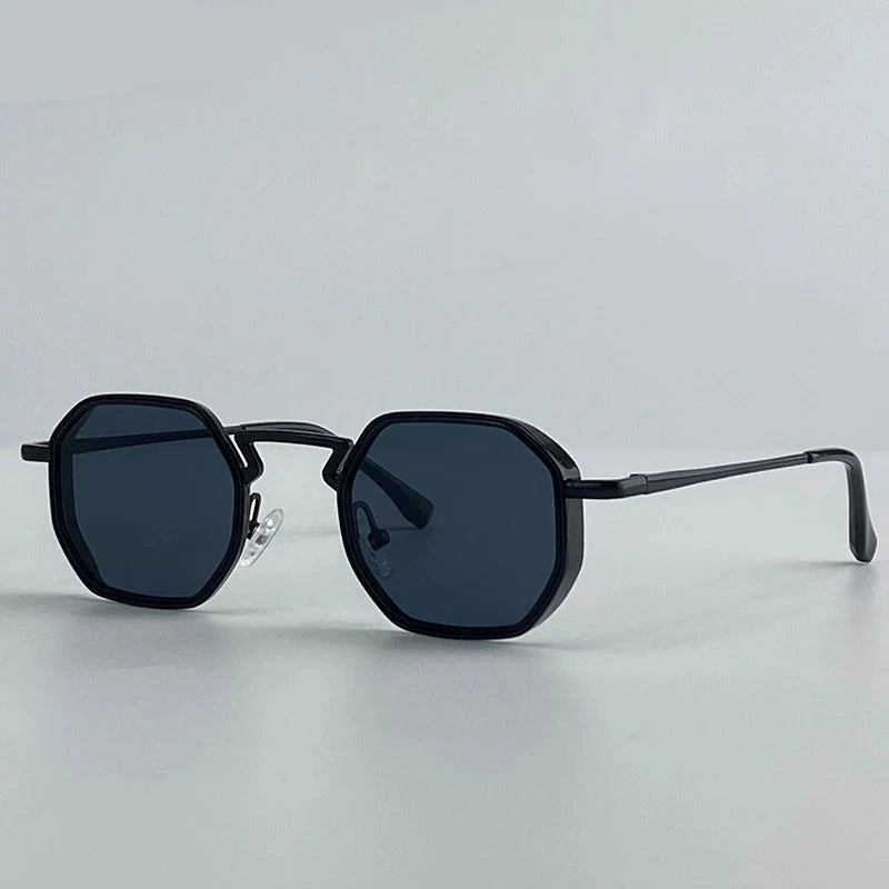 Octagonal Steampunk Sunglasses Vintage Geometric Punk Frames