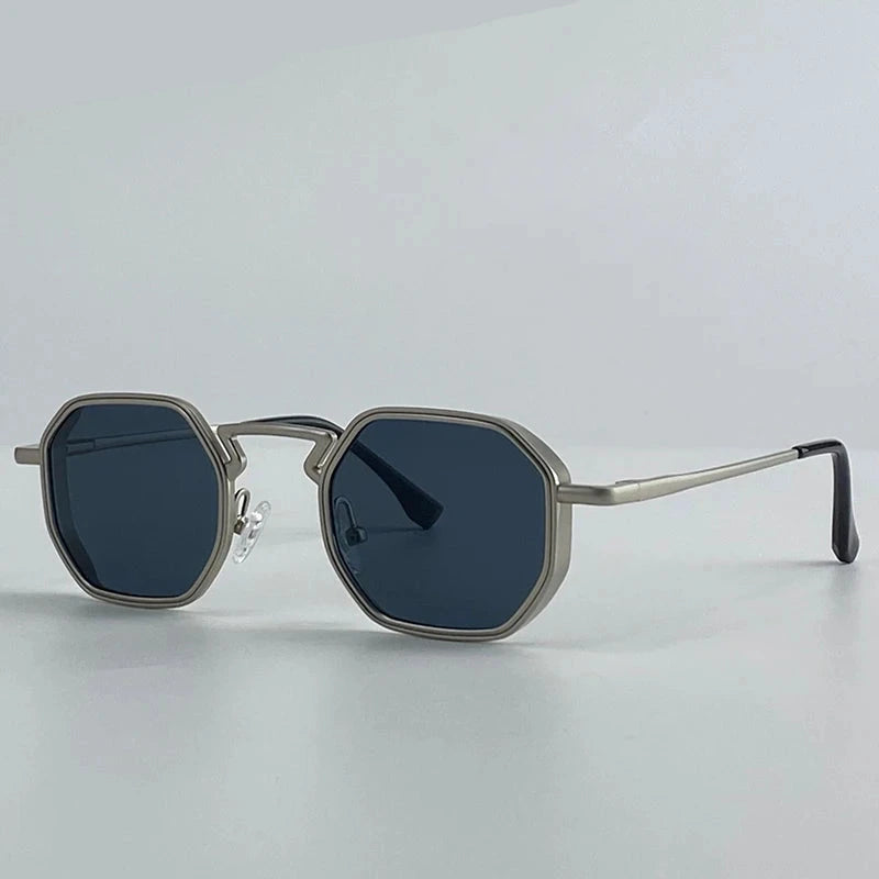 Octagonal Steampunk Sunglasses Vintage Geometric Punk Frames