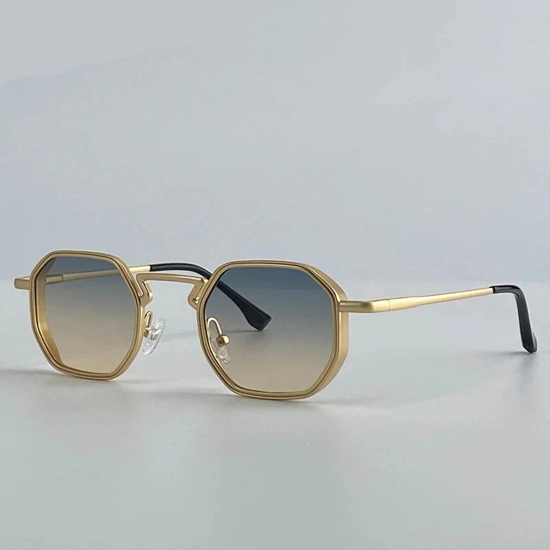 Octagonal Steampunk Sunglasses Vintage Geometric Punk Frames