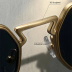 Octagonal Steampunk Sunglasses Vintage Geometric Punk Frames
