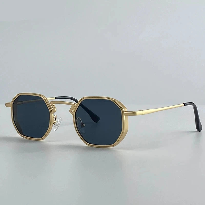 Octagonal Steampunk Sunglasses Vintage Geometric Punk Frames
