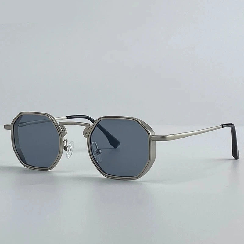 Octagonal Steampunk Sunglasses Vintage Geometric Punk Frames