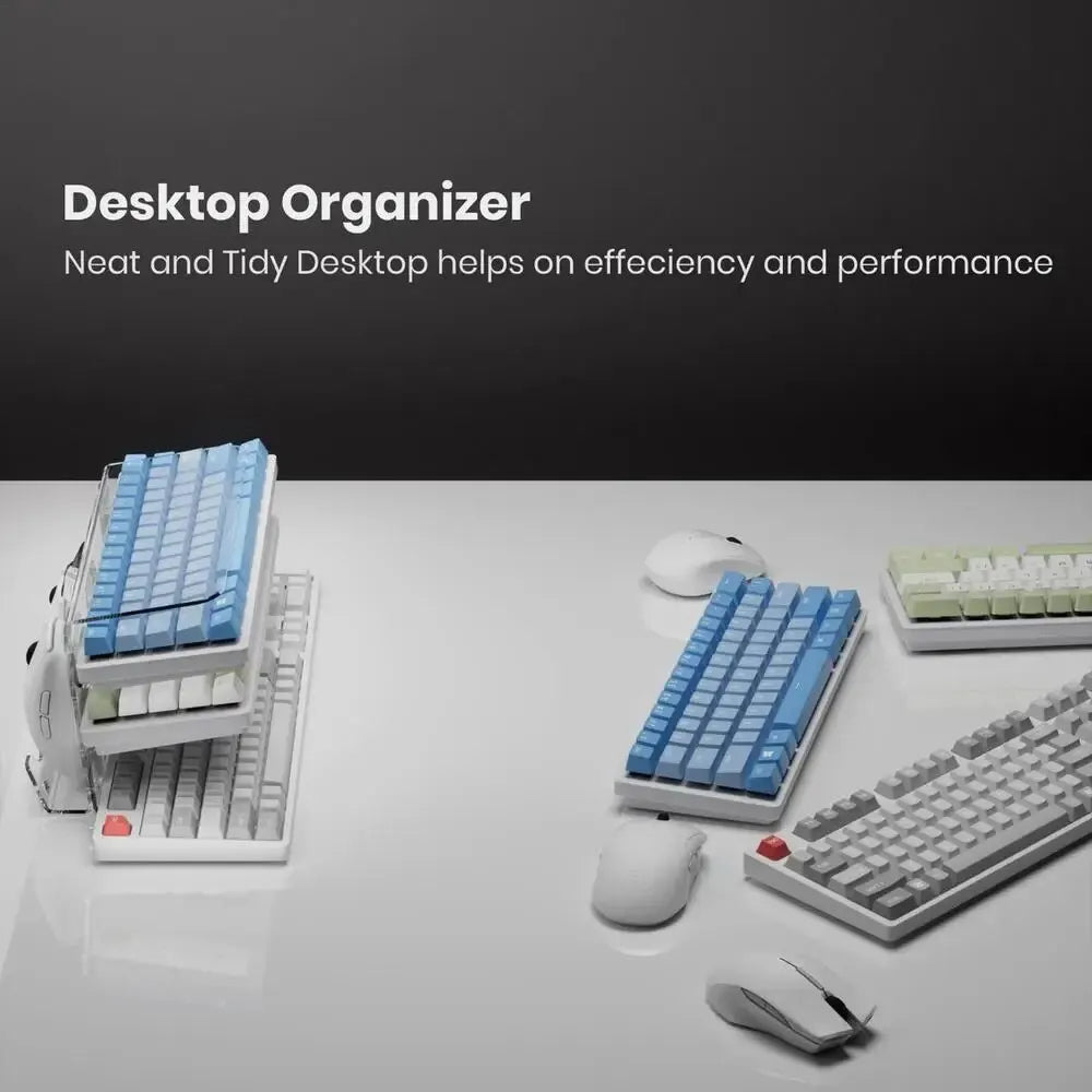 Keyboard Mouse Desk Tidy Organiser 3-Tier Stand Computer Storage