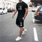 Outfit Set Poker Cards 2pcs T-shirt Shorts Combo Summer Clothes