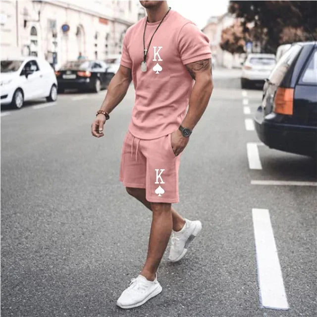 Outfit Set Poker Cards 2pcs T-shirt Shorts Combo Summer Clothes