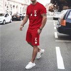 Outfit Set Poker Cards 2pcs T-shirt Shorts Combo Summer Clothes