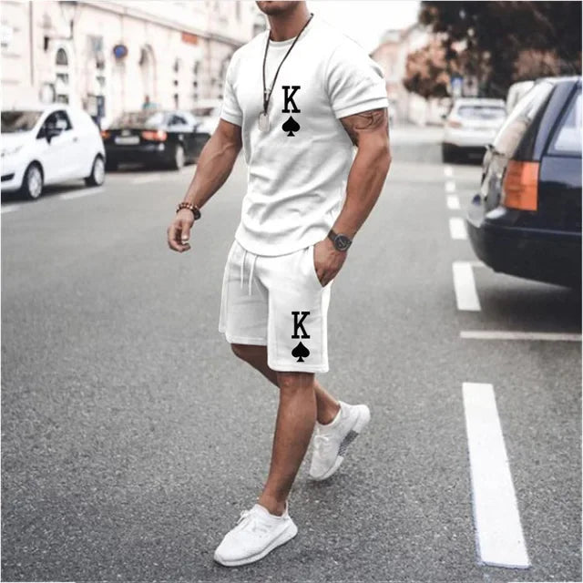 Outfit Set Poker Cards 2pcs T-shirt Shorts Combo Summer Clothes