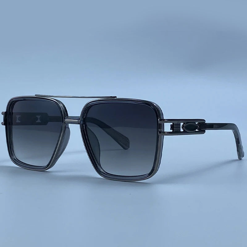 Oversized Fashion Sunglasses Double Bridge Steampunk Square Frame