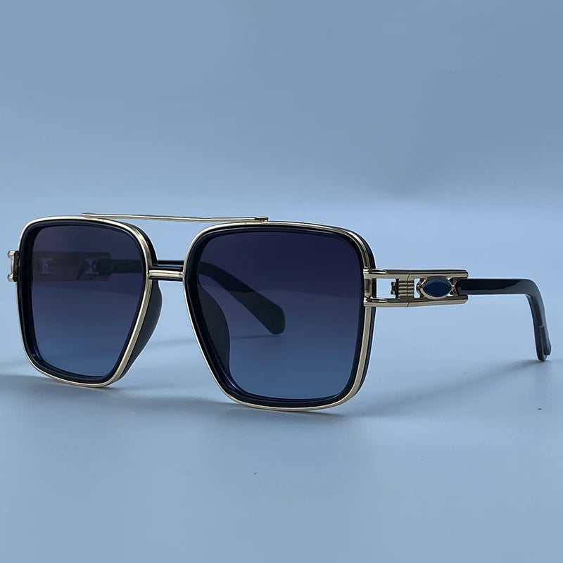 Oversized Fashion Sunglasses Double Bridge Steampunk Square Frame