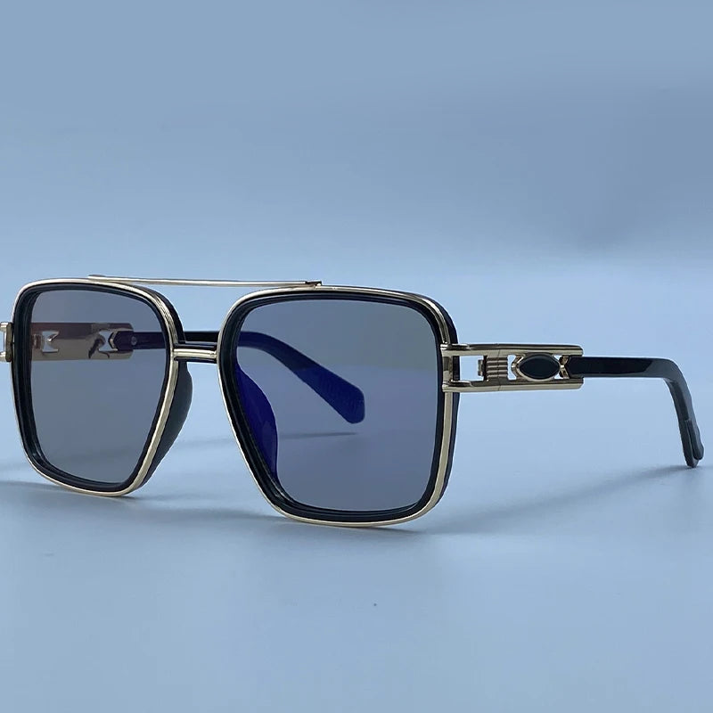 Oversized Fashion Sunglasses Double Bridge Steampunk Square Frame