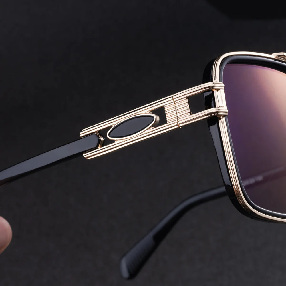 Oversized Fashion Sunglasses Double Bridge Steampunk Square Frame