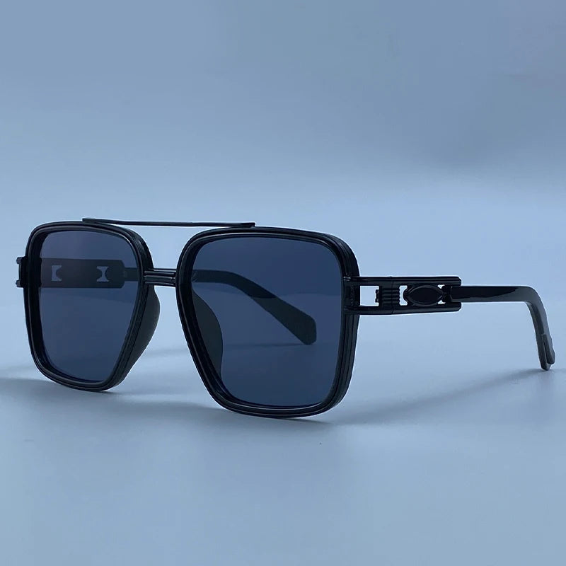 Oversized Fashion Sunglasses Double Bridge Steampunk Square Frame