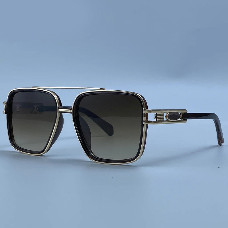 Oversized Fashion Sunglasses Double Bridge Steampunk Square Frame