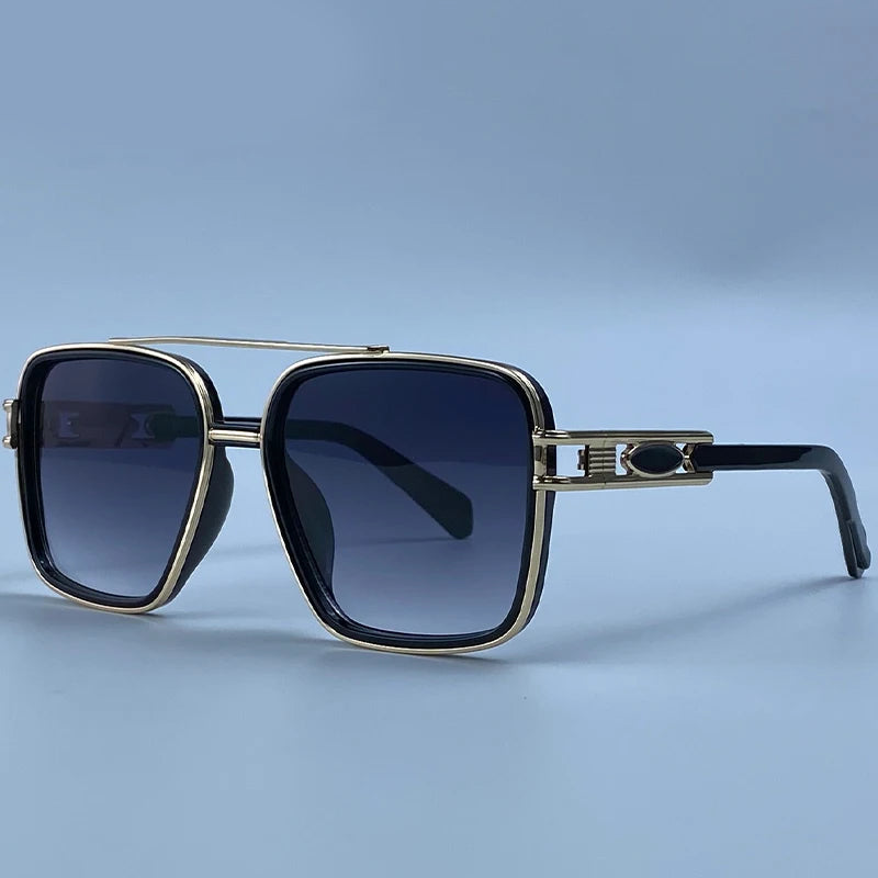 Oversized Fashion Sunglasses Double Bridge Steampunk Square Frame