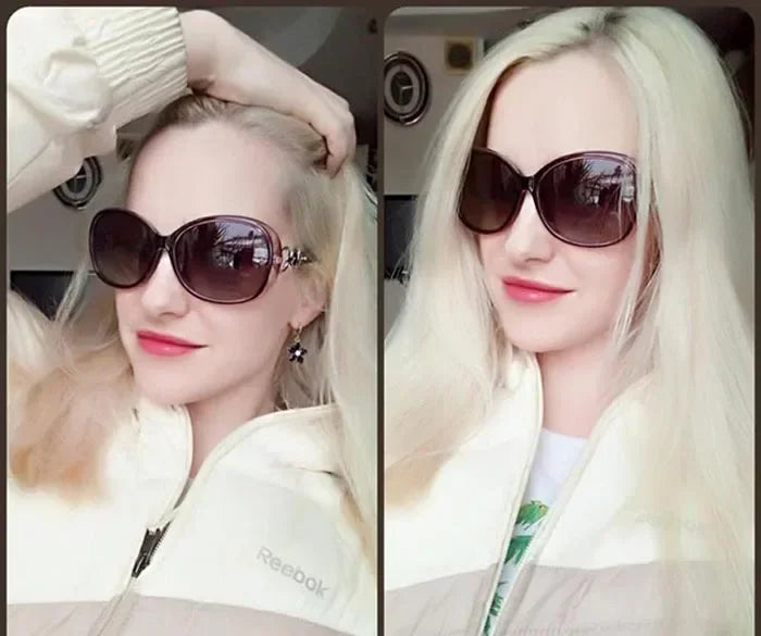 Oversized Oval Round Sunglasses Women's