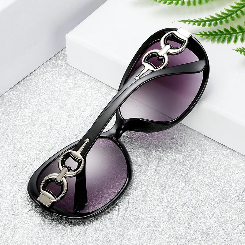 Oversized Oval Round Sunglasses Women's