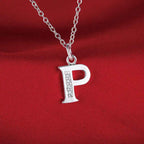 Letters Sterling Silver Necklace Pendant Name Initial