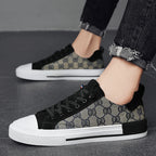 Patterned Canvas Sneakers Lightweight Casual Low Tops