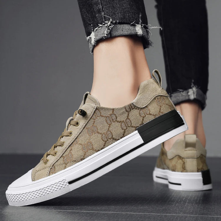 Patterned Canvas Sneakers Lightweight Casual Shoes Flats